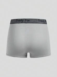 Men's Letter Print Elastic Waist Comfortable Boxer Briefs,5 Pcs - Multicolor - View 17
