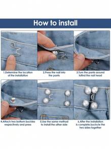 1pc Adjustable Waist Buckle Extender Set, Jeans Extender Waist Extender Button, For Pants Adjustable Jean Button Perfect Fit, Instant Button