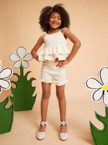 Mini mi Sweetcore Girls Minimalist Bow Pu Nude Dress Shoes – Cream Low Heel Pumps With Ankle Strap, Coco-Inspired Elegant Look For Parties, Daily Wear & French Style Outfits