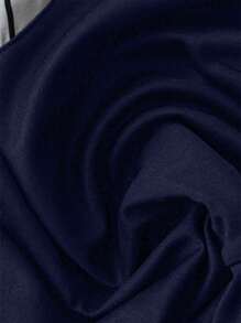 SHEIN Clasi 大码夏季休闲条纹拼布泡泡袖连衣裙 - 藏蓝色 - 查看 3