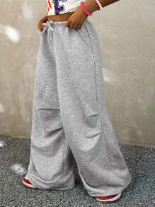 Coolane Kids Tween Girls Spring/Summer Streetwear Loose Fit Casual Street Style Sports Sweatpants Fall/Winter - Grey - View 5