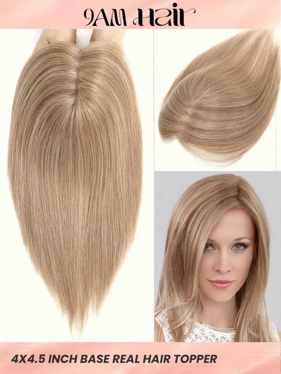 Hair Toppers for Women 100% Real Human Hair Toppers 12 Inch Hair Extensions Clip in Hair Wiglets Hair Pieces for Women with Thinning Hair to Adding Hair Volume - S12/24 - View 1