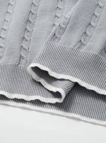 Manfinity Homme 男式扭纹图案短袖休闲针织上衣