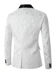 Manfinity AFTRDRK Blazer de traje de negocios de manga larga con cuello de solapa y bloque de color para hombres, atuendo para bodas, trajes de boda para hombres