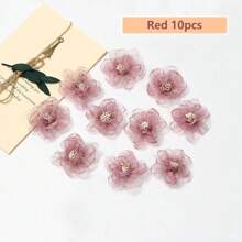 SHEIN 10 件仿真透明网状花，适用于 DIY 工艺品、服装配饰、布艺花和发饰。 - 彩色 - 查看 14