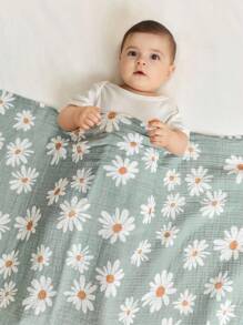 Cozy Pixies Bộ quà tặng chăn quấn trẻ sơ sinh 3 món, vải muslin mềm mại và ấm áp họa tiết hoa cúc và chấm bi, mùa xuân/hè - Nhiều màu - Xem 11
