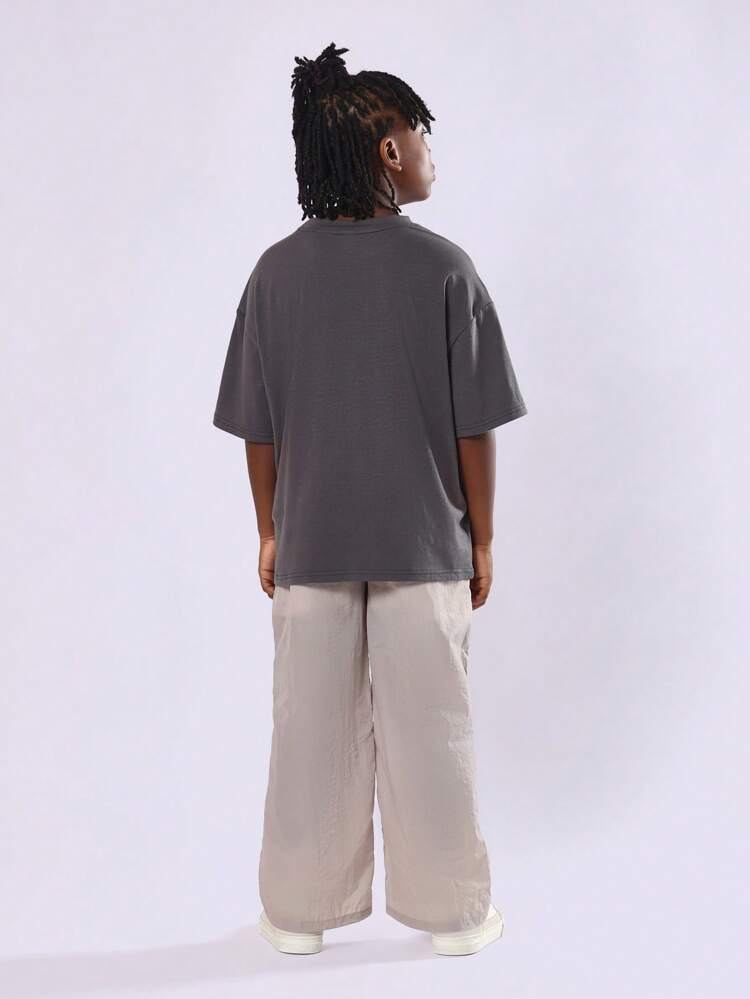 Street Style Oversized T-Shirt Three Stripe Design Co-Ords