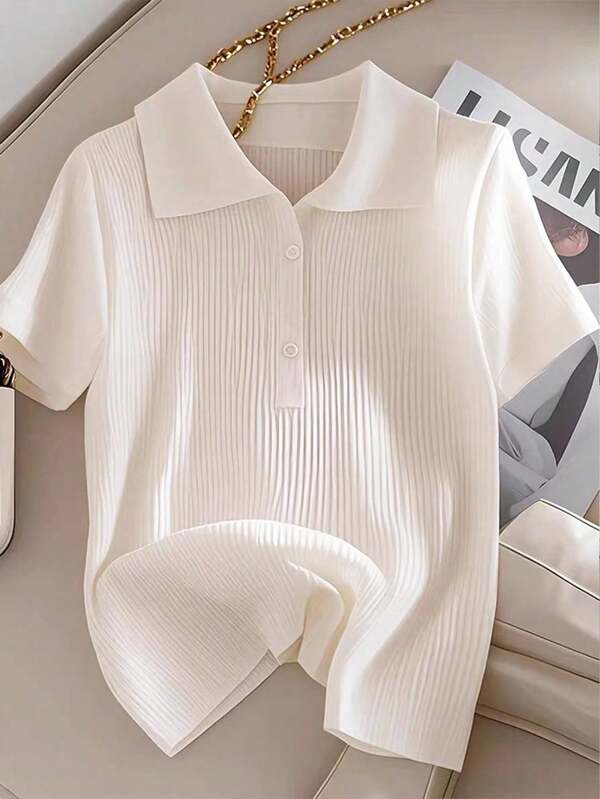 GlowEve Women's Casual Solid Color Short Sleeve T-Shirt, Versatile For Summer