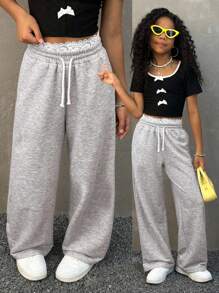 Coolane Kids Tween-Mädchen Frühling/Sommer Streetwear weiße schwarze weite Schlupfhose