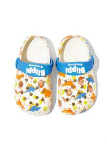 Blippi X SHEIN 可爱恐龙卡通白色 EVA 透气凉鞋，适合幼儿男孩，轻便防滑，保护脚趾，适合室内或室外使用，男女通用 - 彩色 - 查看 5