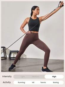 GLOWMODE Powersculpt™-Air Racerback Tank Round Neck Waist Length Medium Support Impact Running Training Quick Dry Moisture Wicking Cool Feeling Fall Winter