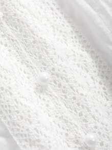 DAZY Ladies' Solid Color Simple Casual Camisole,Ruffle Babydoll Top - White - View 3