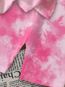 SHEIN 2pcs/Set Teen Girls Cute Cartoon Capybara Print Pink Short Sleeve Loose T-Shirt And Leggings, Summer Streetwear Cute Holiday Kawaii Clothes - Multicolor - View 6