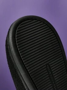 FRIENDS X SHEIN Pantuflas mullidas bordadas con taza de café Central Perk para mujer, suaves y cómodas para el hogar, la sala de estar, el dormitorio, regalos