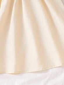 Vestido elegante sin mangas de color albaricoque sólido y dulce para niña