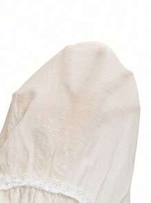 DreamSkyne Holiday Summer Elegant Going Out Top White Lace Bowknot Sleeveless Fang Ling Plus-Size Blouse - White - View 7