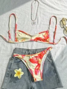 Swim Vcay Bộ đồ bơi bikini 2 mảnh thanh lịch ôm sát dành cho nữ, hoàn hảo cho kỳ nghỉ hè - Nhiều màu - Xem 1