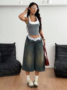 Coolane Women's Summer Sleeveless Camisole - 2 In 1 Cropped Fitted Design