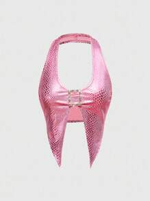 ROMWE Avant Y2K Retro Midriff-Baring 2 Pieces Set For Women, Sexy - Pink - View 7