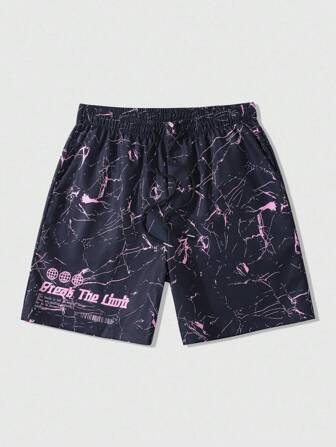 Street Life Short décontracté pour homme avec imprimé slogan, été