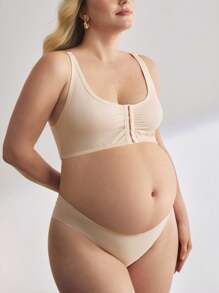 BloomMama Front Closure Comfortable Easy On/Off Plus Size Nursing Bra - Apricot - View 3