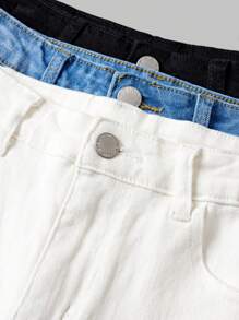 SHEIN 3条装 青少年男童百搭休闲牛仔短裤，夏季儿童牛仔短裤，儿童运动短裤，适合学校、校园、大学穿着