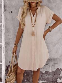 EMERY ROSE Women's Summer Casual Solid Notch Neck Batwing Sleeve Loose Short Dress Summer Casual Dress Short Sleeve Summer Dress Casual White Dress White Button Up Dress Going Out Dress Modest Dress  Old Money Dress Homecoming Dress Vacation Dress  Casual Dresses For Woman  Fall Women Clothes Fall Clothes Autumn Clothes Teacher Outfits For Women Teacher Outfits For Women Teacher Outfits   Fall Women Clothes Fall Clothes Autumn Clothes White Summer Dress Women