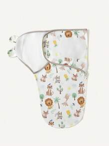 Cozy Pixies 3pcs/Set Selimut Bedong Lembut Motif Polkadot dan Hewan, Set Kotak Hadiah untuk Bayi Baru Lahir - MultiWarna - View 6