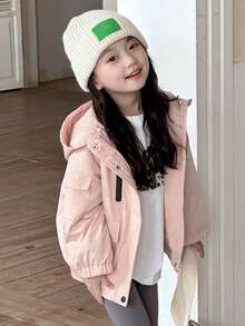 DAZY Girls Padded Coat, Young Girl Fall Outerwear - Pink - View 7