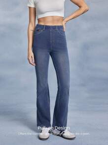 GLOWMODE Jeanious 超弹力经典牛仔喇叭牛仔裤 Jflare 带五个口袋 瑜伽日常 - 藍色 - 查看 6