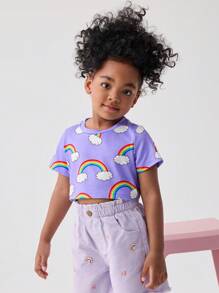 Leap Crew Leap Crew Young Girl Rainbow Print Tee - Multicolor - View 1