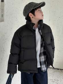 Dazy Kids 青少年男童冬季绗缝拉链外套 - 黑色 - 查看 4