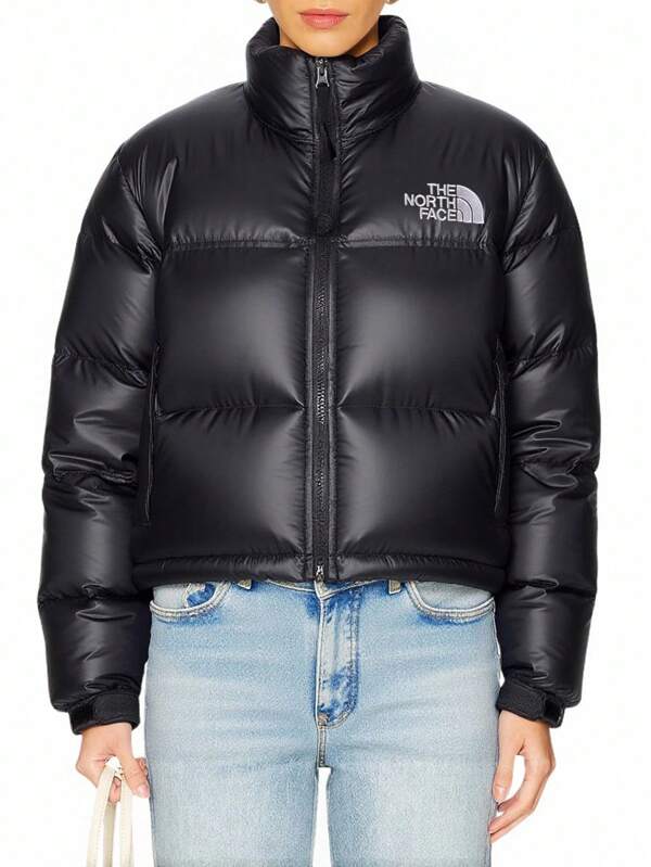 Nuptse Kurze Daunenjacke Schwarze Pufferjacke für Damen  ultraleichte Winteroberbekleidung NF0A5GGEKX71