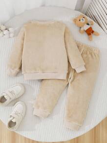 Süßer Rundhals Baby Jungen Plüsch Anzug