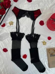 Charlaine Set de 2 piezas de lencería sexy para mujeres: medias de liguero y calcetines