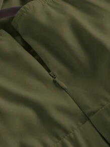 SHEIN MOD Macaquinho Casual Solto Feminino com Design Plissado Verde Oliva - Verde Militar - Visão 3