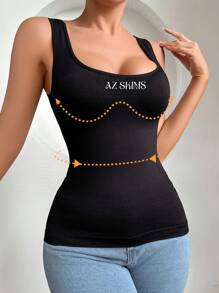 SHEIN Set de 2 Tops largos sin costuras y cómodos de tirantes anchos con cuello en U para mujer