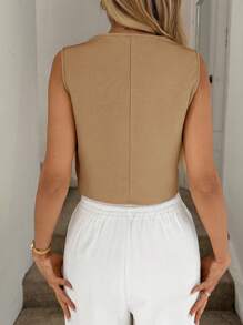 Easowa Women's Casual Single Breasted Office Sleeveless Vest