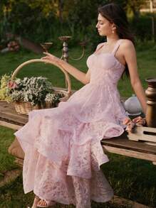 Savoree 女式无袖褶饰紧身胸衣蛋糕裙连衣裙