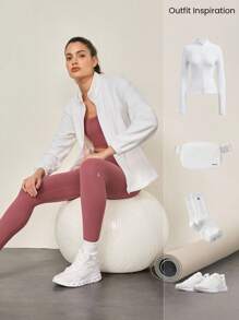 GLOWMODE 24英寸 FeatherFit™ 低冲击七分紧身裤，秋冬季 - 西瓜粉 - 查看 8