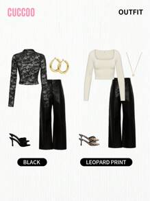 CUCCOO SZL Women's Square Toe Low Heel Comfortable Leopard Print Sandals For Christmas - Multicolor - View 5