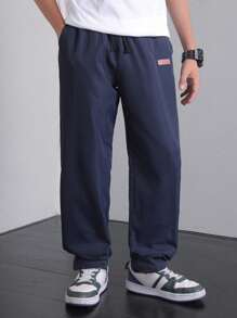 Pantalones casuales azules para niños preadolescentes, cómodos, de moda, versátiles, de tela suave, adecuados para uso diario, la escuela, salidas, actividades al aire libre, para todas las estaciones