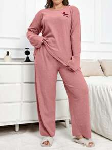 RueChic 100% katoen 2-delige pyjamaset met vlinderborduurwerk