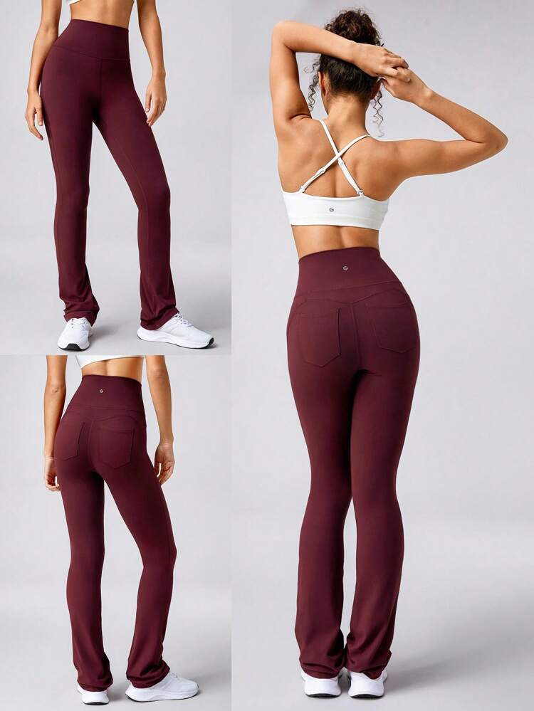 31" FeatherFit™ Back Pockets Flare Leggings Pants Low Impact Yoga Pilates Daily