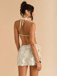 SHEIN BAE Summer Women's Clothing Sequin Tops , Vacation