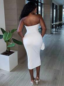 Alexandranx Đầm bodycon ống rắn Trang phục gợi cảm Trang phục gợi cảm Trang phục sinh nhật câu lạc bộ Ngày lễ tình nhân Tiệc độc thân Quần áo mùa xuân cho phụ nữ Buổi hòa nhạc Váy dài mùa hè Váy dạ hội Váy gợi cảm Váy ngày lễ tình nhân - trắng - Xem 2
