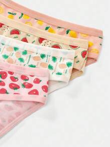4pcs Cotton Fruit Print Cute Rural Style Comfortable Underwear For Teenagers Girls - Multicolor - View 4