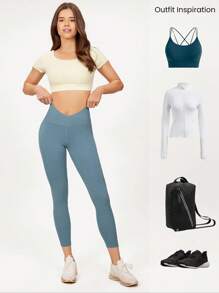 GLOWMODE 24英吋featherfit™十字交叉緊身褲 - 霧霾藍 - 查看 9