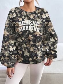 INAWLY Sudadera casual de mujer con cuello redondo y manga larga con estampado de letras