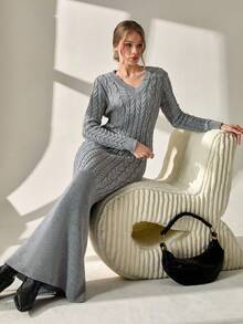 Damen Schwarzer Pullover Co-Ord mit kontrastierendem Detail-Pullover und Hose